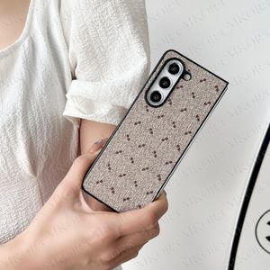 Luksusowa designerska obudowa telefonu komórkowego dla Samsung Fold 5 4 3 Flower Litera Drukuj z tyłu skórzana skorupa tpu rama odporna na okładkę iPhone