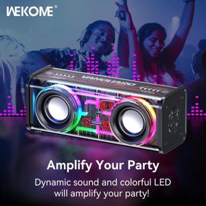 Cell Phone Speakers WEKOME Wireless Transparent Bluetooth V53 Speaker Mecha Shape RGB Light Effect for Home Party 231018