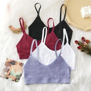 Camisoles tanques sutiãs cores para mulher íntima ajustável sem costura topos bralette feminino cinta sem fio 8 lingerie sutiã tanque