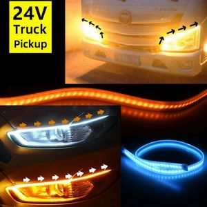 2 pezzi ultra sottile striscia LED luminosa DC 24 V DRL lampada diurna lampada da guida per auto luce laterale fendinebbia impermeabile