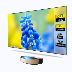 100 Zoll 8K 4K Ultra HD Ready Decke und Umgebungslicht unterdrückende CLR/ALR High 0,9 PET-Kristall-Projektorleinwand mit festem Rahmen für Ultrakurzdistanzprojektoren