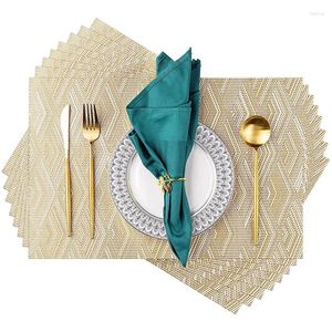 Table Mats 1PC PVC Wavy Rhomboid Placemat Woven Rectangle Mat Heat Insulation Kitchen Washable Anti-Fouling Decoration Home Supplies