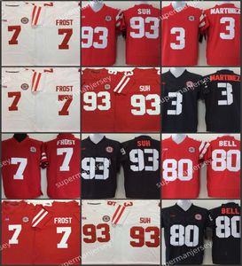 ネブラスカハスカーズフットボールジャージー在庫3マルティネス7スコットフロスト93 Ndamukong Suh 80 Kenny Bell Stitched Jersey Embroidery素敵な服