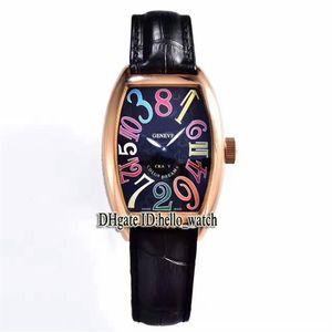 New Crazy Hours Color Dreams 8880 CH Black Dial Automatic Mens Watch Rose Gold Case Pulseira de couro de alta qualidade Gents Relógios Hello226b