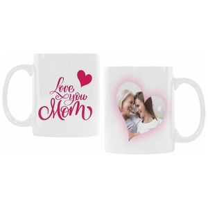 Personalisierte Kaffeetassen mit Foto-Namenstext, individuelle lustige Geschenke für Mama, Freundin, Ehefrau, „Love You Mom“-Kaffeetassen, geeignet für Kaffee, Tee