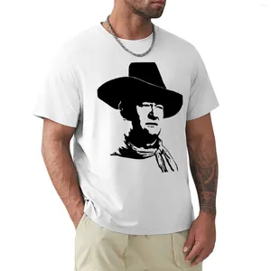 Männer Polos John Wayne Schablone T-Shirt Tier Druck Hemd Für Jungen Vintage Kleidung Koreanische Mode Schwarz T Shirts Männer