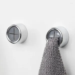Hooks 3PCS Push-in Tea Towel Holder Grip Hook Chrome Self Adhesive Kitchen Cloth Clip Bathroom Wall Rack Washing Rag