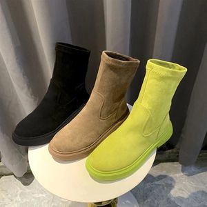 Boots Sock Womn's Shoes Booties Weoman Low Heel Flat Luxury Autumn Ladies Ankle Short Boot 2023 New Woman 231019