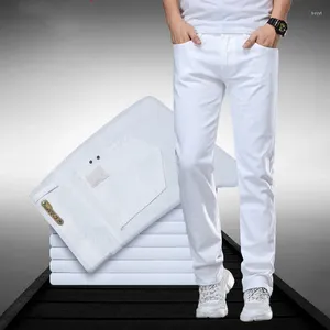 Jeans da uomo stile classico vestibilità regolare bianco business smart fashion denim pantaloni in cotone elasticizzato avanzato pantaloni di marca maschile 109