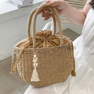 Väskor Summer Straw Woven Handväskor Retro Ladies Beach Bag Semester Rese Shopping Totes Purse BolsosstylishDesignerBags