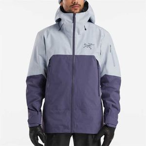 Arcterys Hardshell Jacket Zeta Sl Мужская одежда для спорта на открытом воздухе Charge Coat Rush Водонепроницаемый Теплый Дышащий Мягкий корпус Ветрозащитный Лыжный Серый Фиолетовый Lucent/multiverse