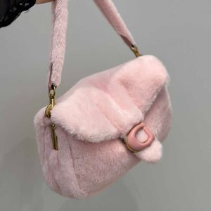 Pink Plush Cross Body designer bags shoulder tabby bag luxurys handbags Cute Underarm Messenger Bags Fashion Soft Purse 231019