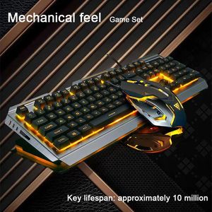 Keyboard Mouse Combos Experience Ultimate Gaming with Mechanical Touch and Set Luminous Wired Combo 231019