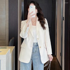 Women's Suits Spring And Autumn Casual Blazers Good Quality Long Sleeve V-Neck Office Lady Elegant Jackets Female Coats Black Beige