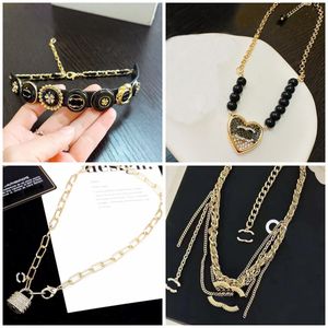 2023 Heart Diamond Pendant Necklace Designer Women monogram Choker New Birthday Gift Brand Pearl Necklace 18K Gold Plated Premium Jewelry Wholesale