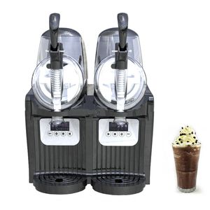 220V 2 Tank Slush Make Machine Electric Automatisk Sand Ice Tea Juice Maskin kommersiell användning snösmältningsmaskin