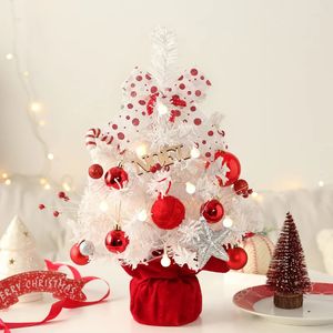 Decorações de Natal 50cm Mini Árvore de Natal Vermelha Branca com Caixa de Música Adornos Navidad Natal Decorações de Natal 2024 Suprimentos de Natal 231019