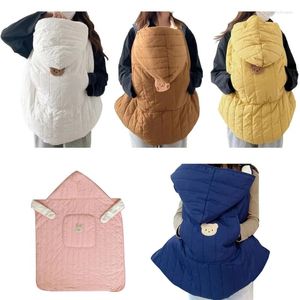 Blankets Baby Wrap Blanket Winter Stroller Sleeping Windproof Carriers Cover Embroidery Bear Infants Shower Gift