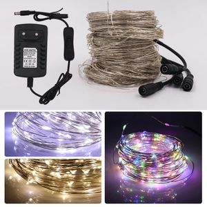 Other Event Party Supplies 10M 20M LED String Fairy Lights with Switch Power Plug Copper Wire Outdoor Garden Holiday Christmas Light RGB Colorful Garland 231018