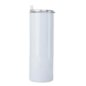 20oz Sublimation Matte Straight Tumbler with Rubber Bottoms Steel Straws Stainless Steel Skinny Tumbler Insulation Water Bottle A02 Qgwqi