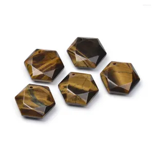 Collane con ciondolo 5 pz/lotto Forma Esagono Sfaccettato Occhio di Tigre Rubino Zoisite Labradorite Unakite Pietra Naturale