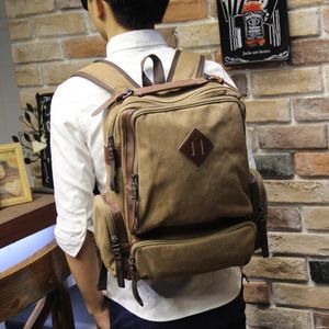 Plecak Xiao.p Męski Vintage Purcksacks Laptop Travel Ramię Mochila Notebook Schoolbag Wojskowe płótno