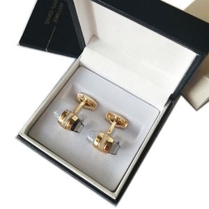 LM07 Lyxdesigner manschettknappar med Box Crystal Cuff Links French Cufflink for Men High Quality Party Gift247V