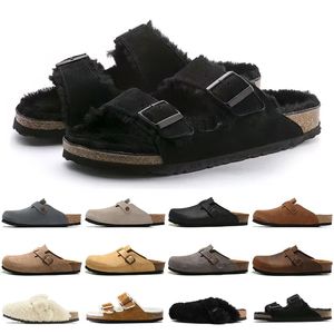 2024 Boston Clogs Men Sandals Sandals Designer Clog Slogs Slajdes Winter Arizona Gizeh Facted zamsz skórzane taupe Mocha Mink Tymano męskie szkiełka sandałowe sandałowe