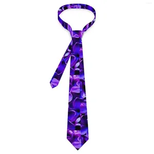 Bow Ties Floral Tie Purple Hyacinth Print Daily Wear Party Neck Classic Elegant For Male Custom DIY Collar Necktie Gift