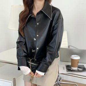 Women's Leather Pure Sheepskin Jacket Short Lapel Clothes For Women Clothing Autumn/spring Genuine Coat FCY