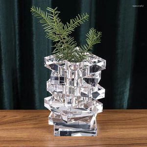Wazony styl czterokierunkowy składanie kryształowych ozdoby wazonu domowy el próbka pokój