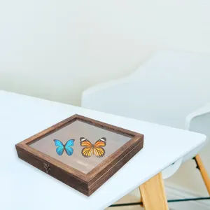 Frames Dried Flowers Insect Specimen Box Wooden Pinning Board Shadowbox Display Case
