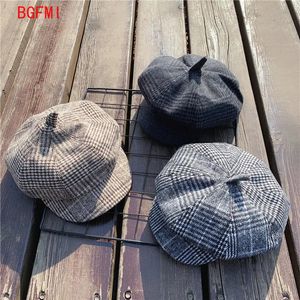 Bonés Chapéus Crianças Crianças Chapéus Outono Inverno Manter Quente Berets Inglaterra Moda Meninos Meninas Bebê Peaked Cap para Circunferência da Cabeça 50-54cm 231019