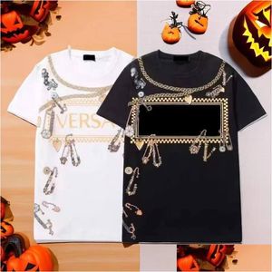 Mens camisetas Casual e Womens Moda Monograma Imprimir Manga Curta Halloween Presente de Natal T-shirt - Venda de Luxo Plus Size Hip H Dhhp5