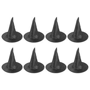 Halloween-Spielzeug, 8 Stück, Hexenhut, Zauberer, Cosplay-Outfits, schwarze Hüte, Damen, Stoff, Halloween-Party-Dekoration 231019