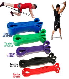 Unisex Fitness Resistance Band 208cm Elastic Workout Rubber Loop Strength Pilates Gym  Expander in Assorted Colors