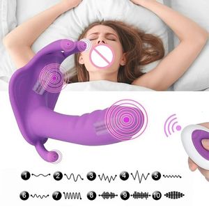 Vibratoren Tragen Dildo Schmetterling Vibrator Sex Spielzeug Frauen Orgasmus Masturbator G-punkt Massagegerät Klitoris Stimulieren Fernbedienung Höschen 231018