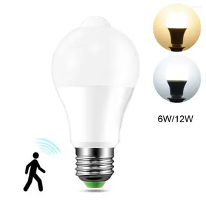 مستشعر الحركة مصابيح LED مصابيح LED E27 6W 12W AC100-240V مصباح التعري