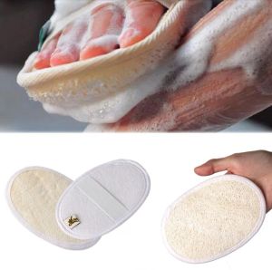 Soft Exfoliating Natural Loofah Sponge Strap Bath Handle Pad Shower Massage Scrubber Brush Skin Body Bathing Spa Washing Accessories Top Quality