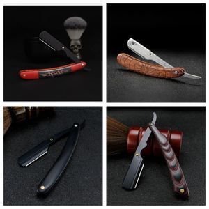 Elektrische Rasierer Männer Professionelle Manuelle Rasierer Gerade Kante Edelstahl Barber Razor Klapp Rasieren Rasieren Bart Cutter mit Klinge 231020