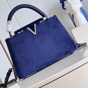 Dokuma Zincir Çanta Velvet Tote Çanta Kristal Tasarımcı Çantalar Üst Ayna Kalitesi Klasik Rhinestone Flep Çanta Omuz Çantası Kadın Elmaslar Lüks Çantası Moda Alışveriş Çantası