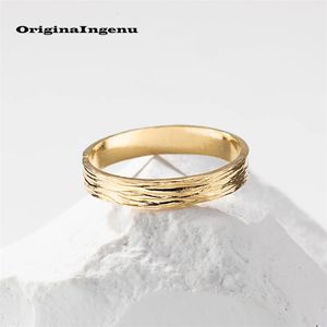 Anéis de casamento 14k ouro preenchido artesanal anel grosso personalizado anel de empilhamento manchado resistente jóias delicadas jóias simples à prova d'água 231020