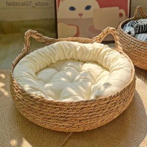 Cat Beds Furniture Litter Four Seasons Universal Scratching Board Rattan Removable And Washable Winter Rabbit Supplies Woven YQ231020