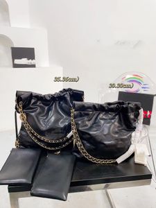 designer Shoulder Bags crossbody tote lambskin designer bag Open chain drawstring handbag soft leather purse clutch sliver gold hand bag with coin 2 size