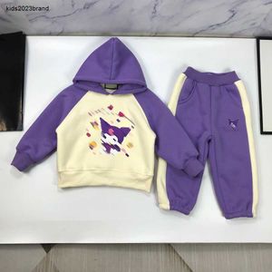 Bebek çizgi film desen için yeni sonbahar kapüşonlu set çocuk eşofmanları 90-140 hoodies ve eşofmanlar Oct15