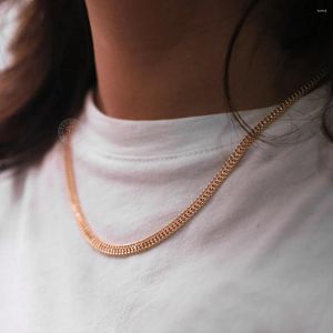 Chains 4.5mm Womens Necklaces 585 Rose Gold Color Weaving Foxtail Chain Link 50 60cm Wholesale Jewelry Drop Gifts LCN48