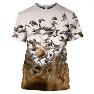 Homens camisetas Wild Pigeon 3D Imprimir Verão O-pescoço T-shirt Casual Manga Curta Oversized Pulôver Moda Streetwear Tee Tops Roupas Masculinas
