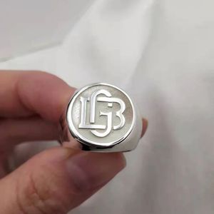 Anéis de casamento Personalizado Gravado Signet 15mm Rodada Homens Anel Personalizar Laser Gravado Inicial Cricle Signet Ring Unisex Pinky Ring Jóias 231020