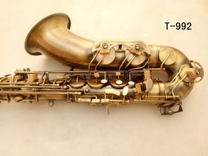 Professional Quality model T-992 Bb Tenor Saxophone Brass Music Instrument Matte Antique Copper Abalone Shell Button With Mouthpiece