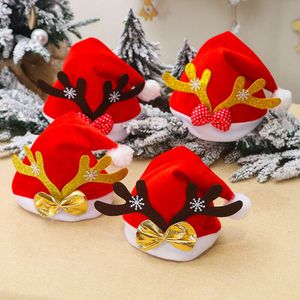 Julhatt mode för barn och vuxna dekoration ny jul vuxen guld khaki gever hatt röd sammet julhatt